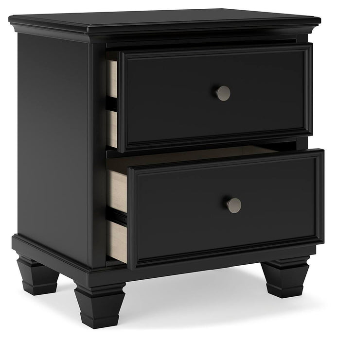 Lanolee Queen Panel Bed with Mirrored Dresser, Chest and Nightstand