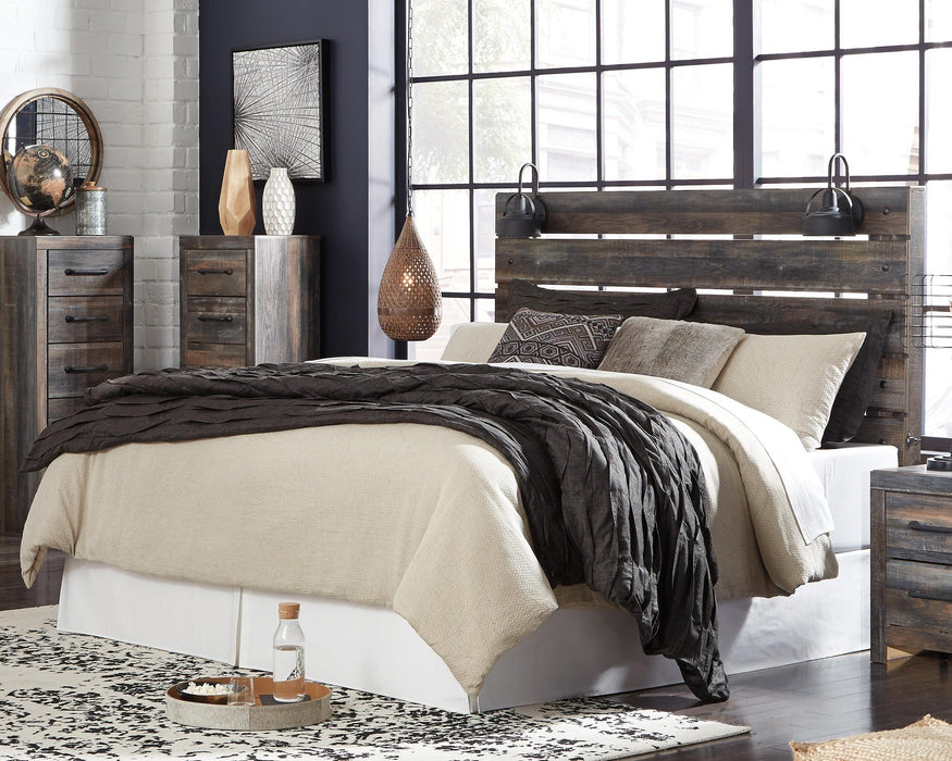 Drystan King Panel Headboard Bed with Mirrored Dresser