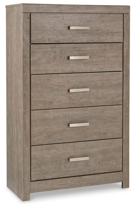 Culverbach King Panel Bed with Mirrored Dresser, Chest and Nightstand