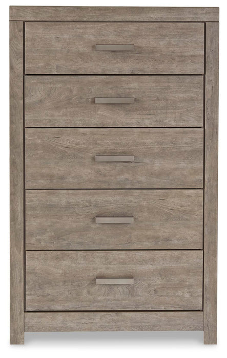 Culverbach King Panel Bed with Mirrored Dresser, Chest and Nightstand