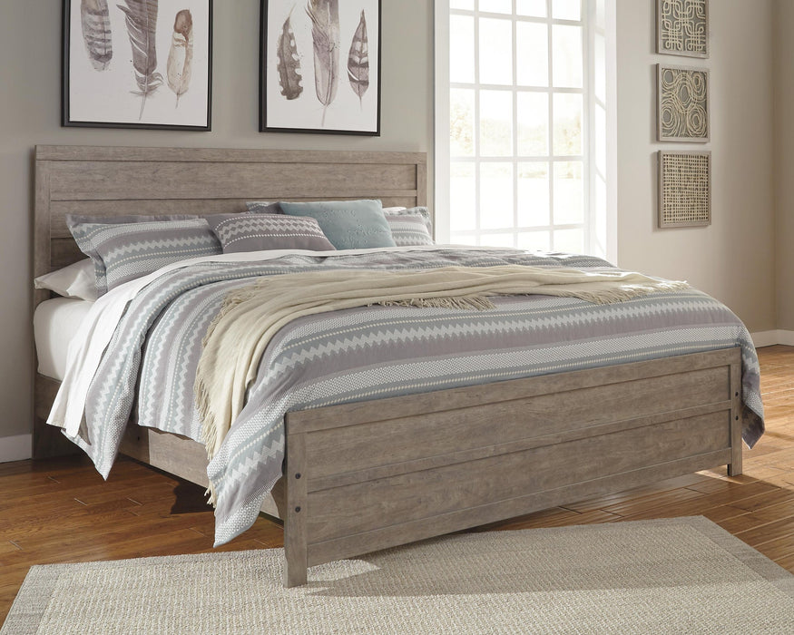 Culverbach King Panel Bed with Mirrored Dresser, Chest and Nightstand