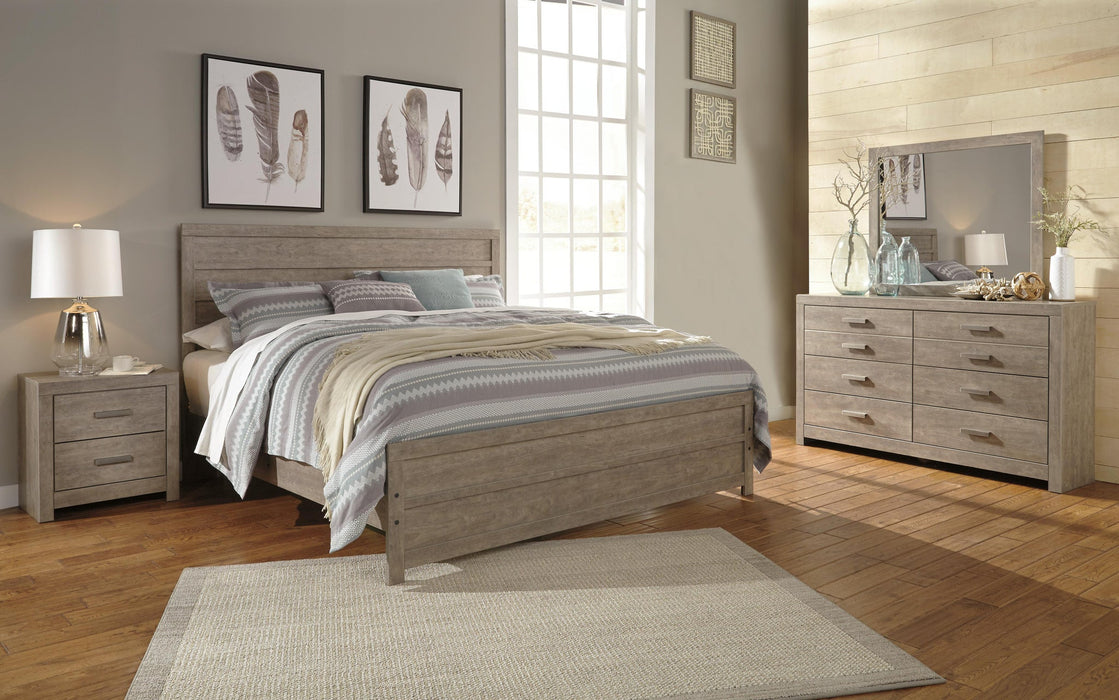 Culverbach King Panel Bed with Mirrored Dresser