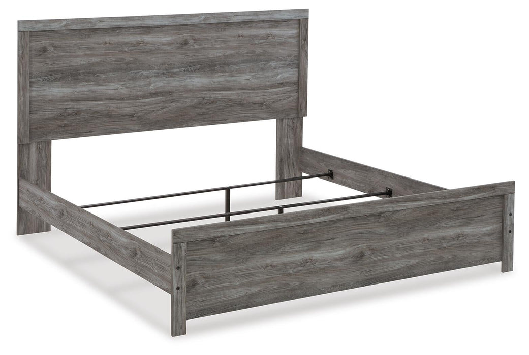 Bronyan King Panel Bed with Mirrored Dresser