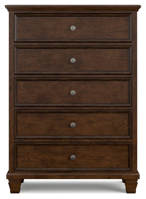 Danabrin Twin Panel Bed with Mirrored Dresser, Chest and Nightstand