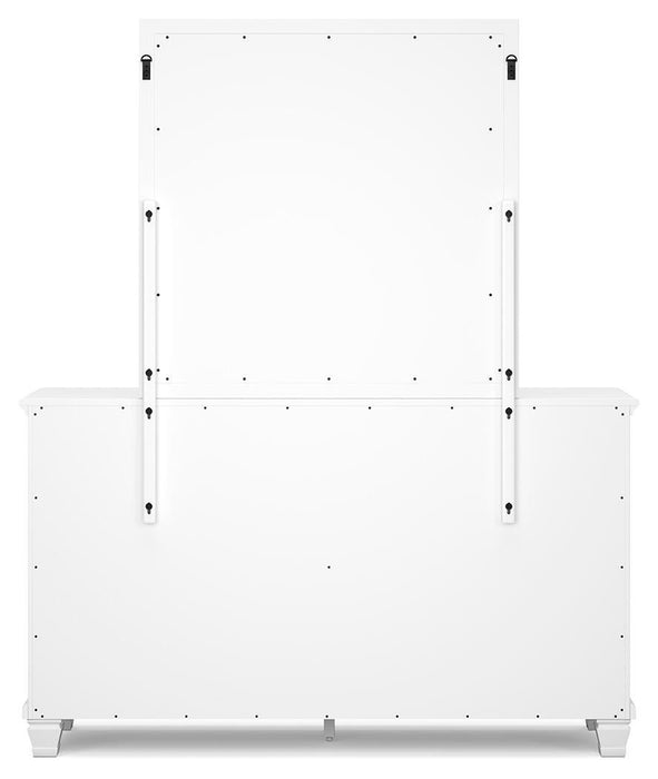 Fortman Full Panel Bed with Mirrored Dresser and Nightstand