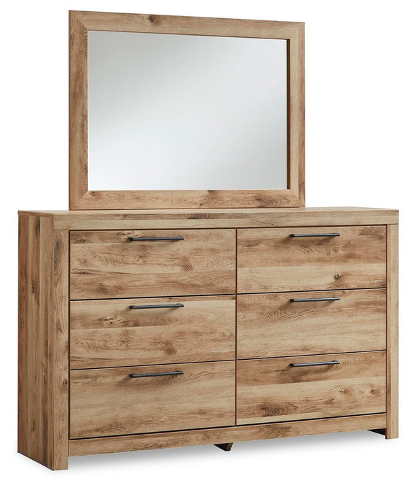 Hyanna Queen Panel Bed with 2 Side Storage, Dresser, Mirror, Chest and Nightstand
