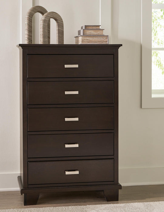 Covetown King Panel Bed, Dresser, Mirror, Chest and Nightstand