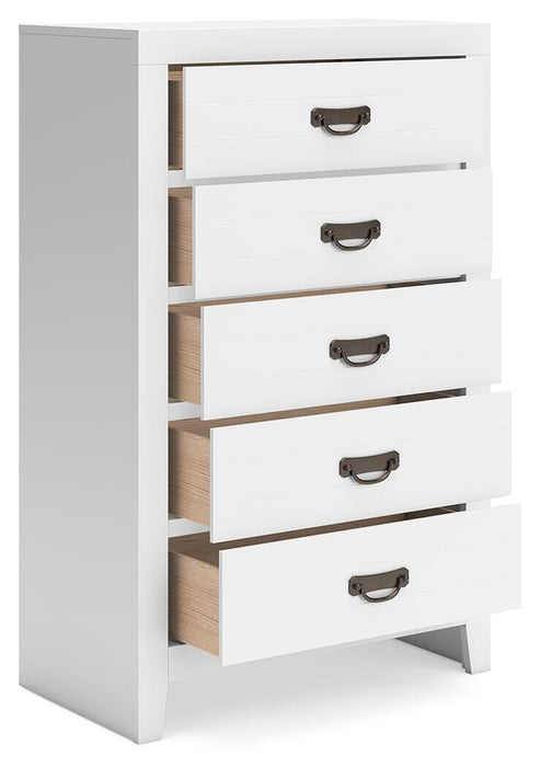 Binterglen King Panel Bed, Dresser, Mirror, Chest and Nightstand