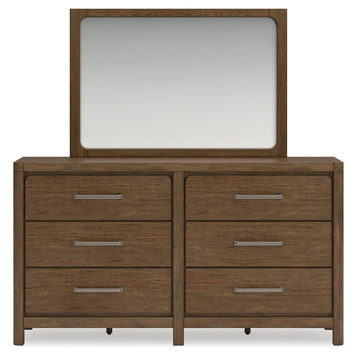 Cabalynn King Upholstered Bed with Mirrored Dresser, Chest and Nightstand