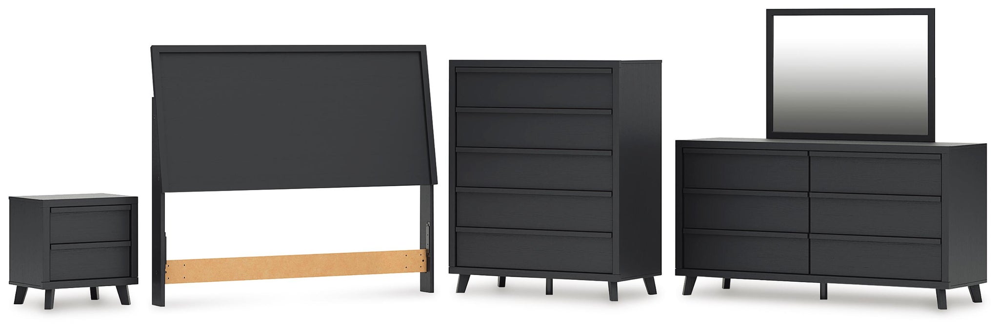 Danziar Queen Panel Headboard, Dresser, Mirror, Chest and Nightstand