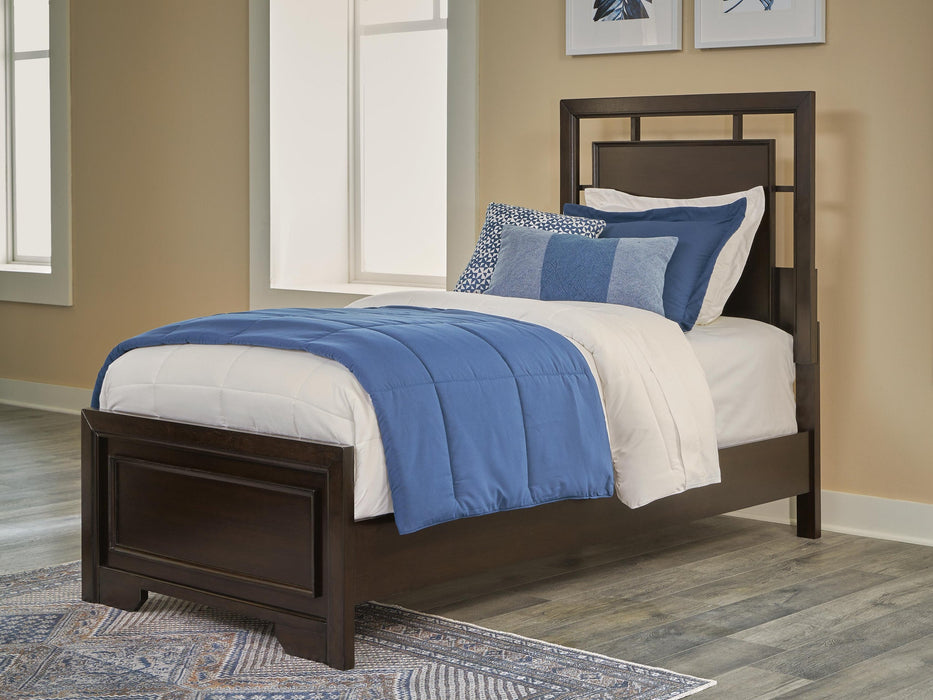 Covetown Twin Panel Bed, Dresser, Mirror, Chest and Nightstand