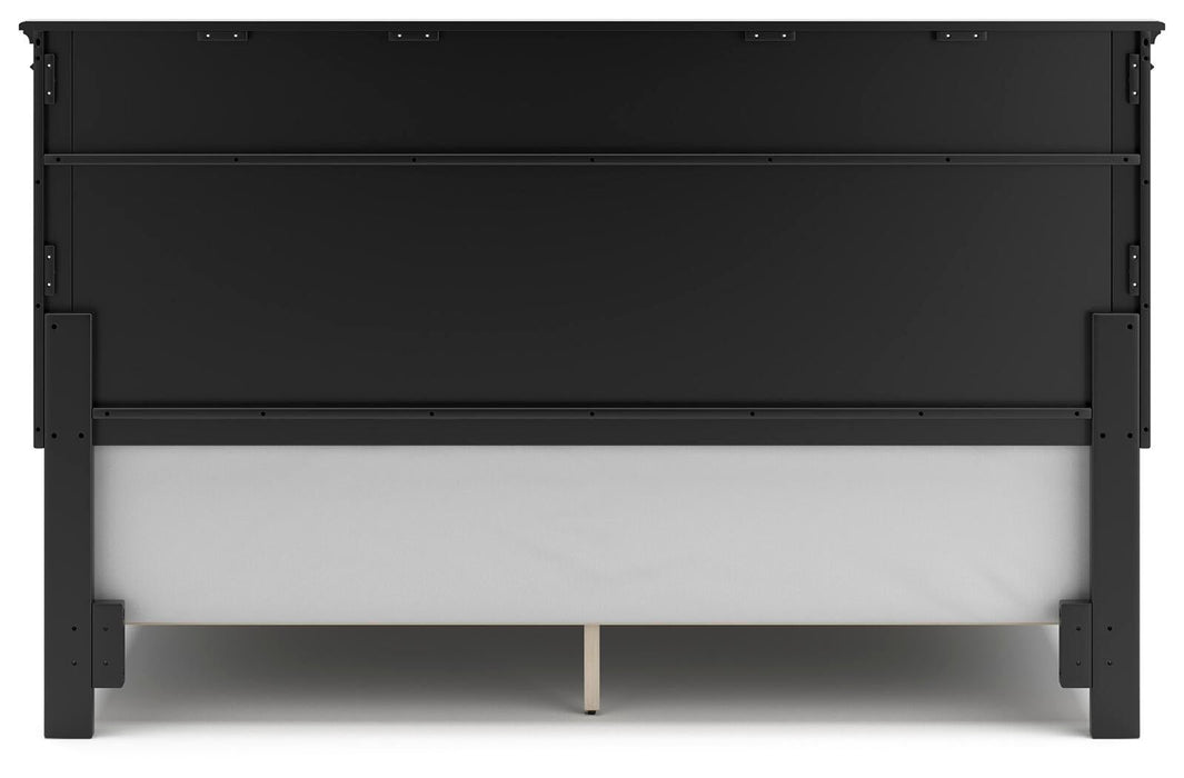 Lanolee King Panel Bed with Mirrored Dresser, Chest and Nightstand