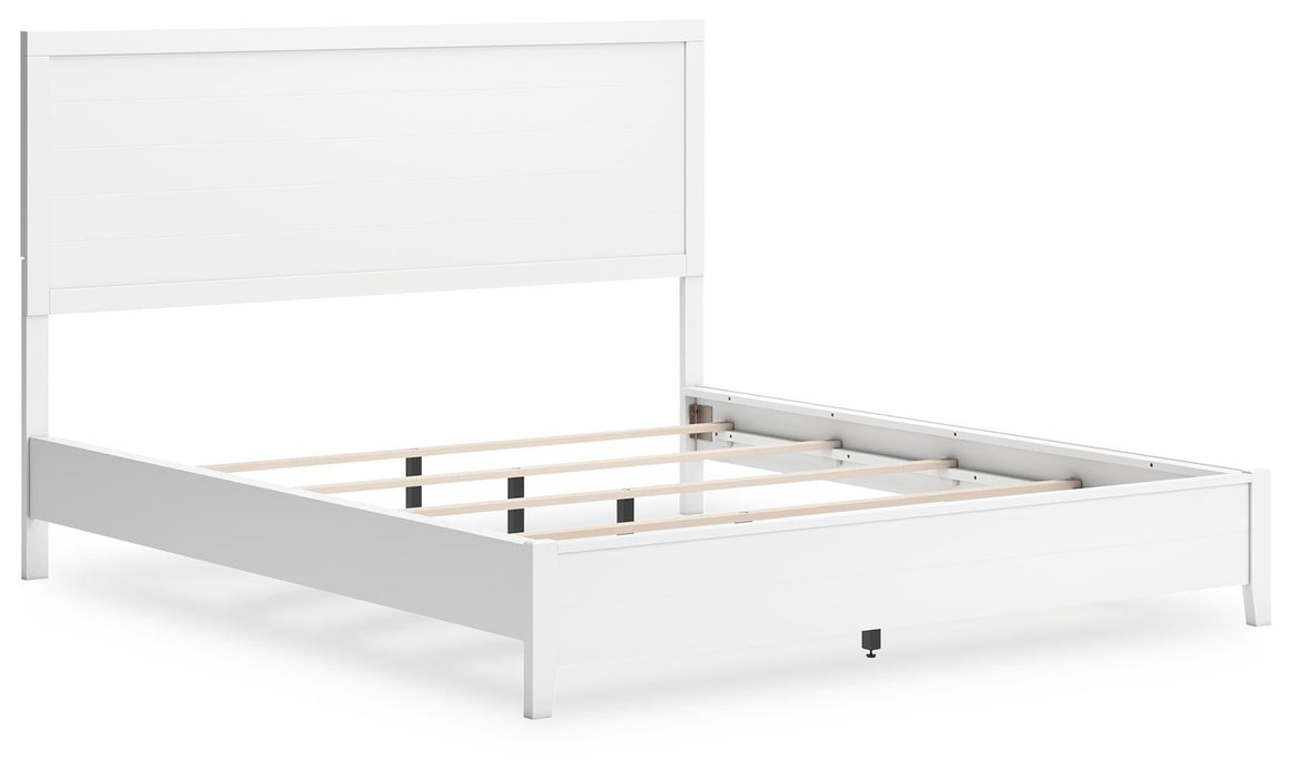 Binterglen California King Panel Bed with Mirrored Dresser