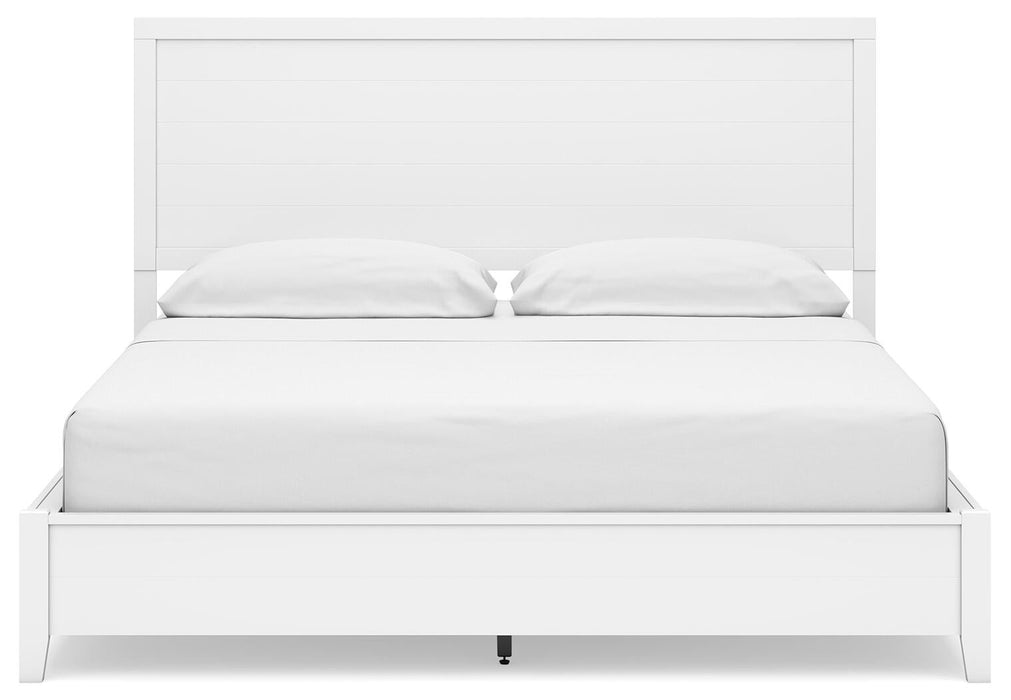 Binterglen California King Panel Bed with Mirrored Dresser