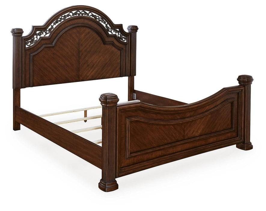 Lavinton King Poster Bed with Mirrored Dresser