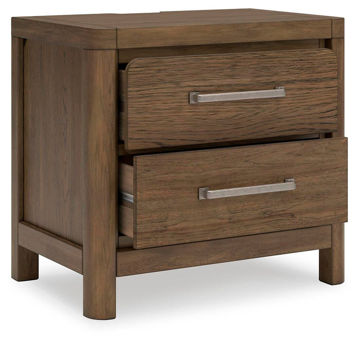 Cabalynn Queen Upholstered Bed with Mirrored Dresser, Chest and Nightstand