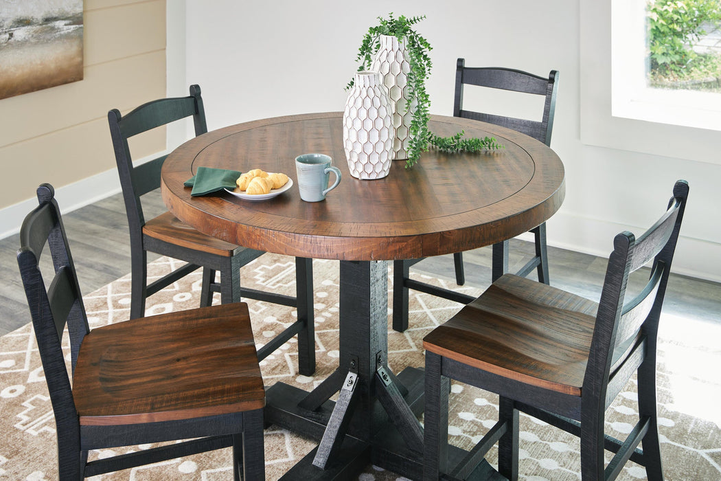 Valebeck Counter Height Dining Table and 4 Barstools