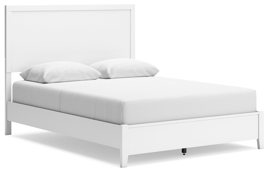 Binterglen Queen Panel Bed with Mirrored Dresser and Nightstand