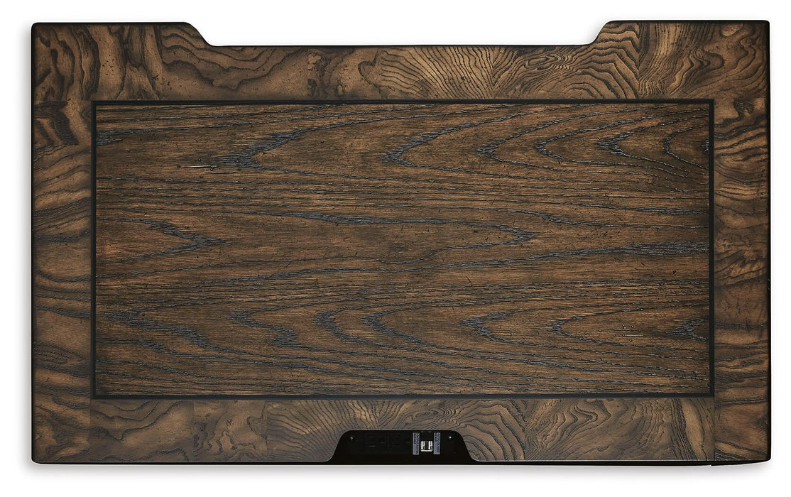 Maylee King Upholstered Bed, Dresser, Mirror, Chest and Nightstand