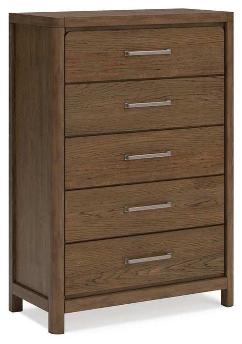 Cabalynn California King Panel Bed with Storage with Mirrored Dresser, Chest and Nightstand