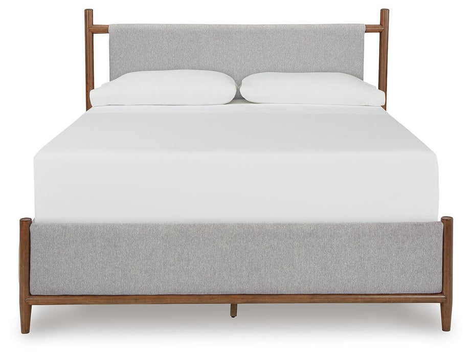 Lyncott King Upholstered Bed, Dresser, Mirror, Chest and Nightstand