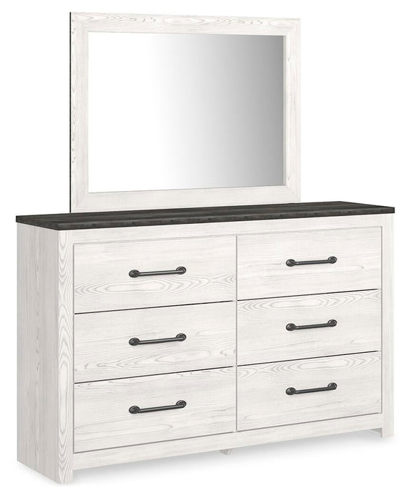 Gerridan King Panel Bed with Mirrored Dresser, Chest and Nightstand
