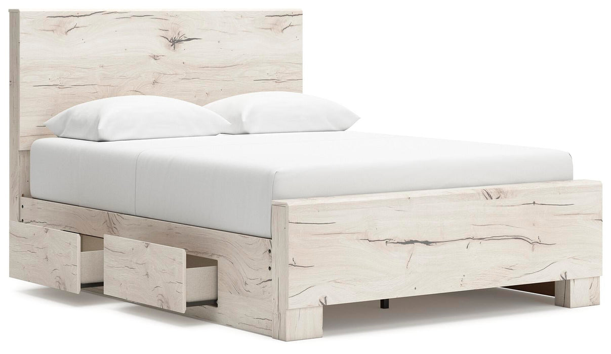 Lawroy Queen Panel Bed with Storage, Dresser, Mirror, Chest and Nightstand