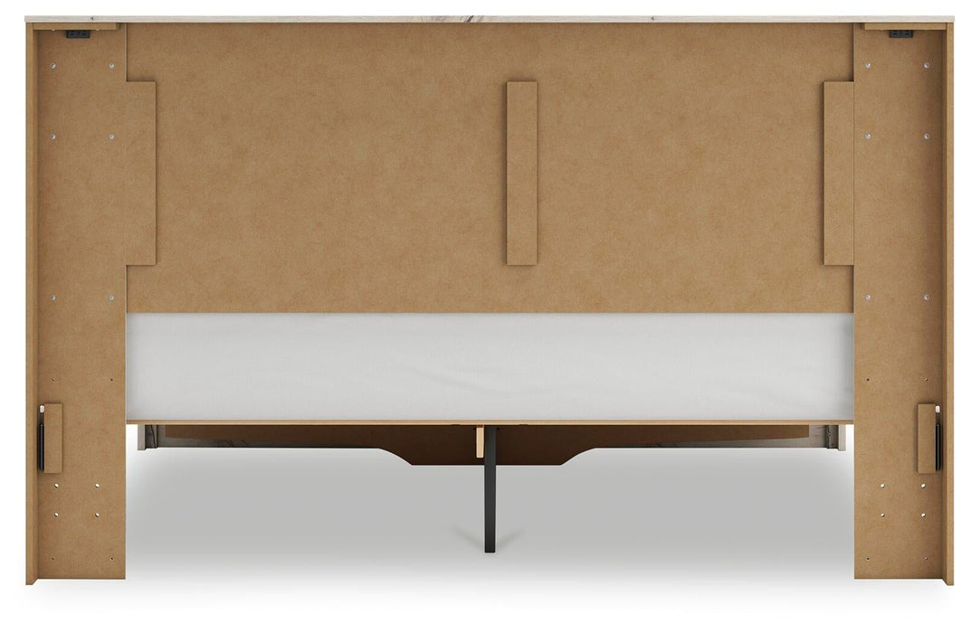 Lawroy King Panel Storage Bed, Dresser, Mirror and Nightstand