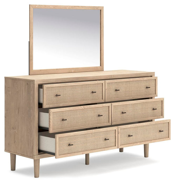 Cielden Queen Panel Bed with Mirrored Dresser, Chest and Nightstand