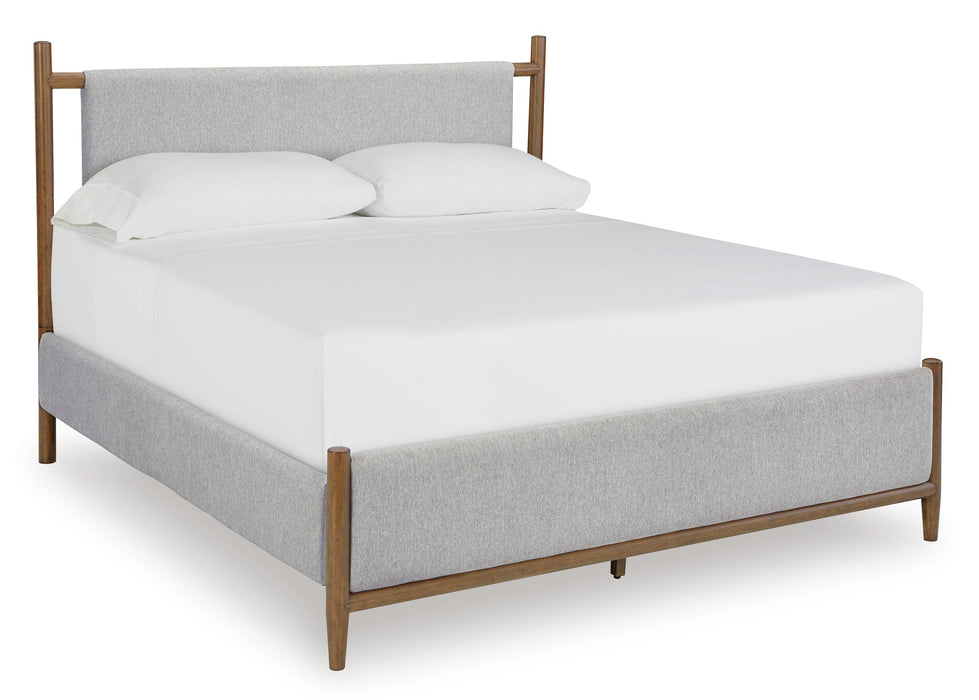 Lyncott California King Upholstered Bed, Dresser, Mirror, Chest and Nightstand