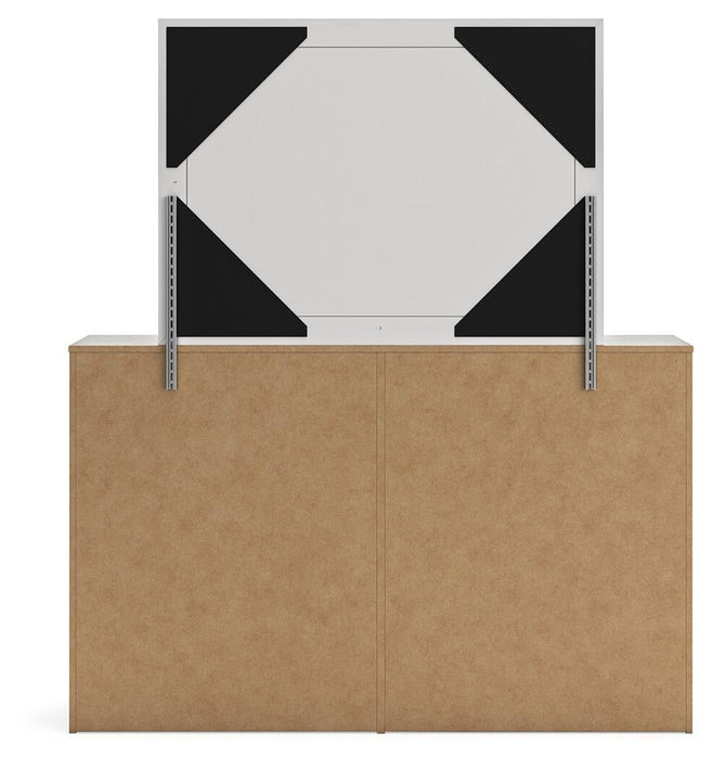 Cayboni King Panel Bed, Dresser, Mirror, Chest and Nightstand