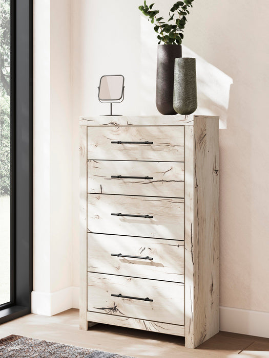 Lawroy King Panel Storage Bed, Dresser, Mirror, Chest and Nightstand