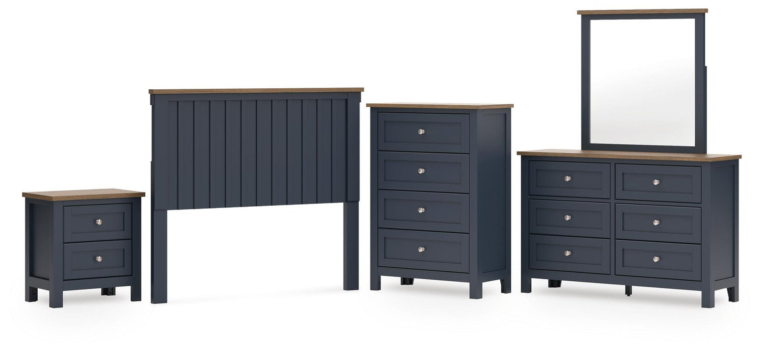 Landocken Full Panel Headboard, Dresser, Mirror, Chest and Nightstand