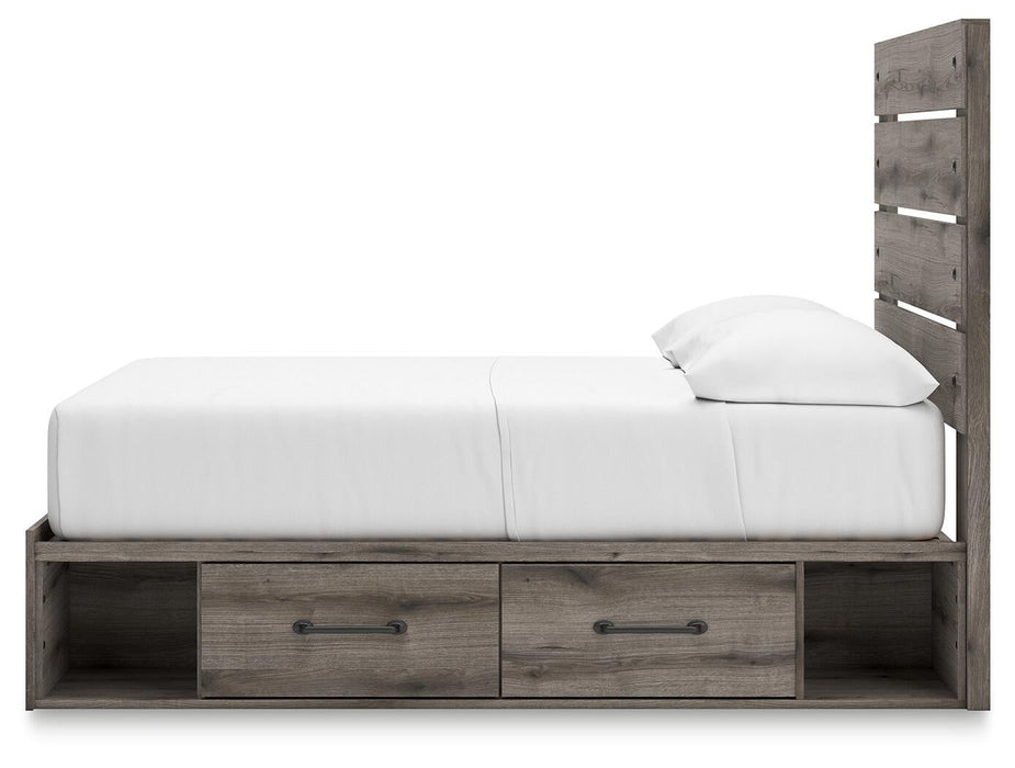 Urbanoore Full Panel Bed with Storage, Dresser and Mirror