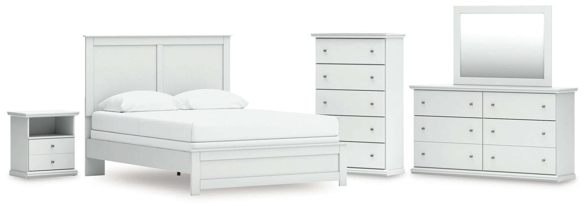 Bostwick Shoals Queen Panel Bed, Dresser, Mirror, Chest and Nightstand