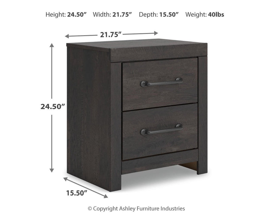 Delmorta Twin Panel Bed with Storage, Dresser, Mirror and Nightstand