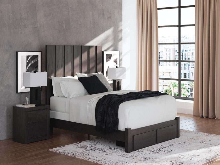 Parlayon Queen Panel Storage Bed, Dresser and Mirror