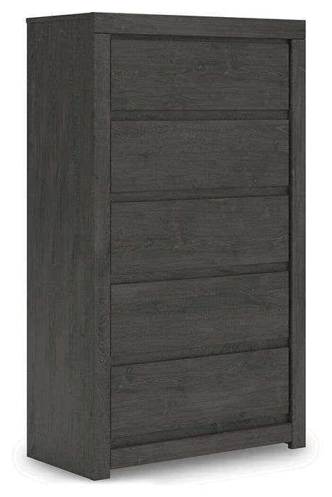 Parlayon King Panel Bed, Dresser, Mirror, Chest and Nightstand