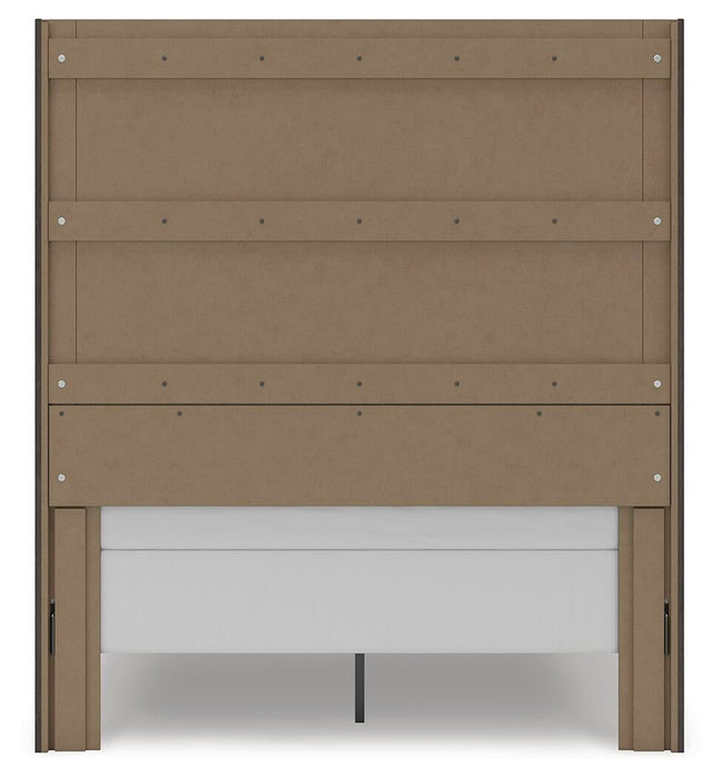 Parlayon Queen Panel Storage Bed, Dresser, Mirror and Nightstand