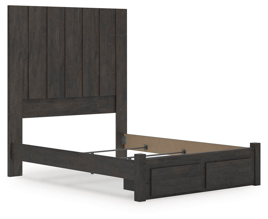 Parlayon Queen Panel Storage Bed, Dresser, Mirror and Nightstand