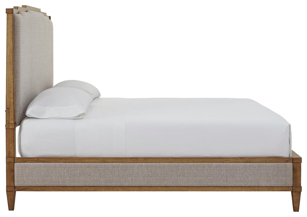 Sharlance King Upholstered Panel Bed, Dresser and Mirror