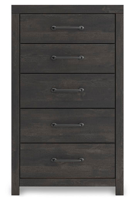 Delmorta Twin Panel Bed, Dresser, Mirror, Chest and Nightstand