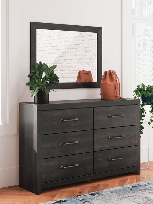 Delmorta Twin Panel Bed, Dresser, Mirror, Chest and Nightstand