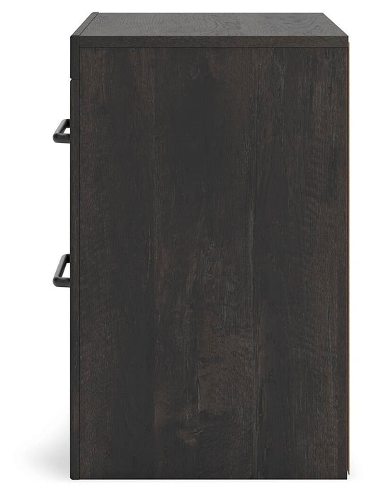 Delmorta Full Panel Bed, Dresser, Mirror and Nightstand