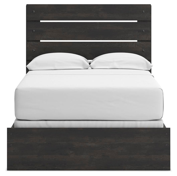 Delmorta Full Panel Bed, Dresser, Mirror, Chest and Nightstand