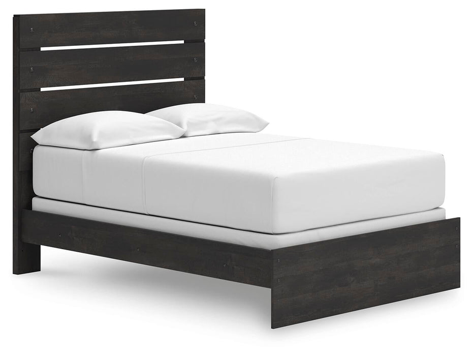 Delmorta Full Panel Bed, Dresser, Mirror, Chest and Nightstand