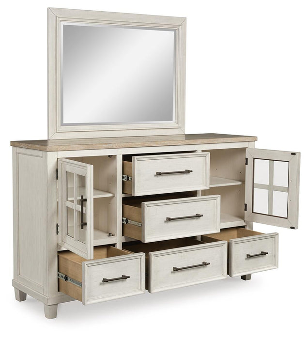 Shaybrock Queen Panel Bed, Dresser, Mirror, Chest and Nightstand