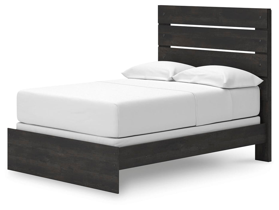 Delmorta Full Panel Bed, Dresser and Mirror