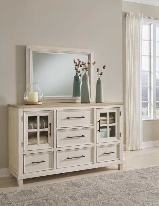 Shaybrock California King Panel Bed, Dresser, Mirror, Chest and Nightstand