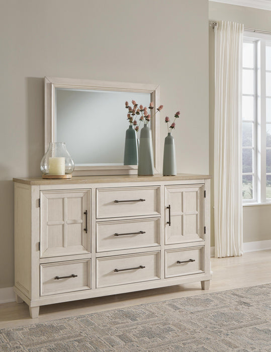 Shaybrock California King Panel Bed, Dresser, Mirror, Chest and Nightstand